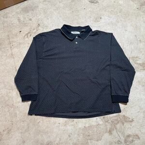 Vintage VTG 90’s Black Longsleeve Polo Shirt